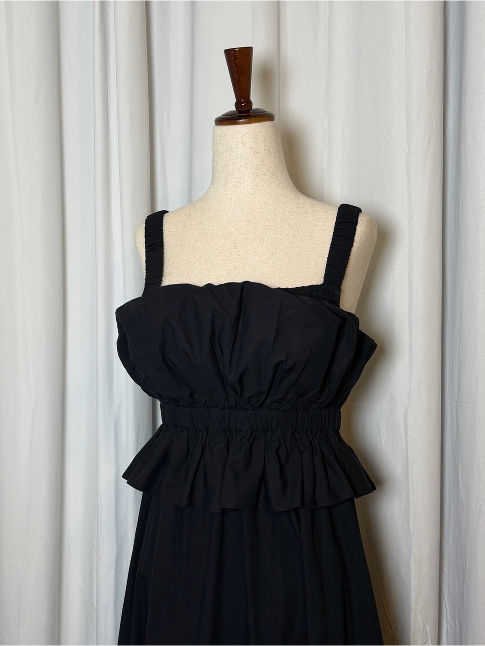 Cleobella Diana Ankle Dress Small Black Organic Cotton Smocked Pockets - Picture 5 of 14